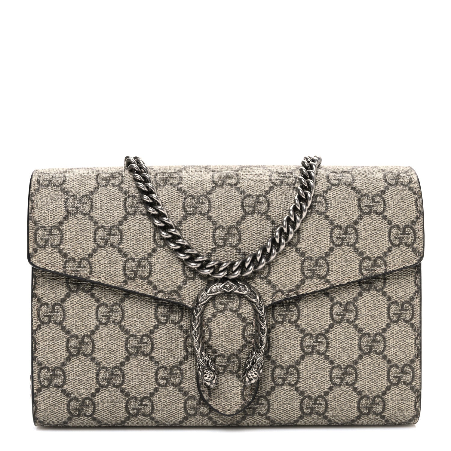 Gucci GG Supreme Monogram Mini Dionysus Chain Wallet Beige Taupe 1 of 9