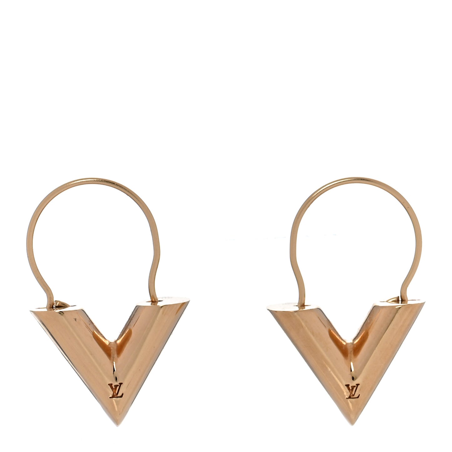 Brass Essential V Hoop Earrings Gold