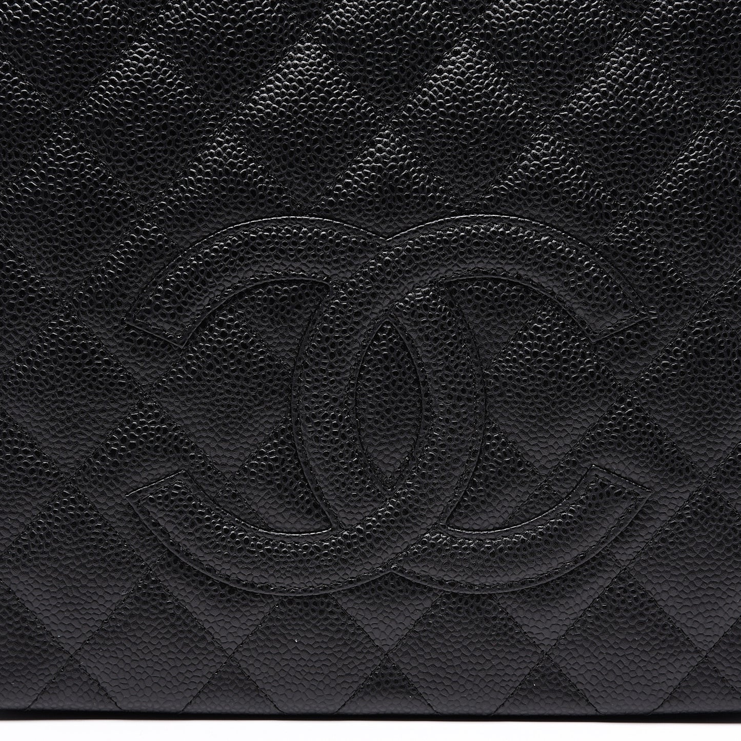 Caviar Quilted Petit Shopping Tote PST Black