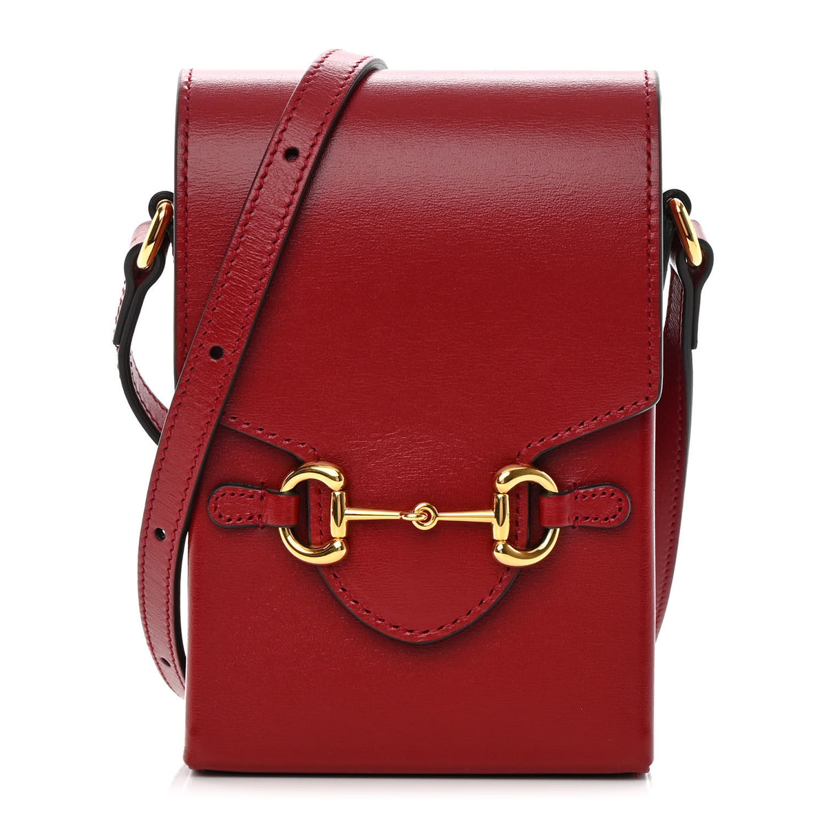 Boarded Plutone Calfskin Mini Horsebit 1955 Crossbody Bag New Cherry Red