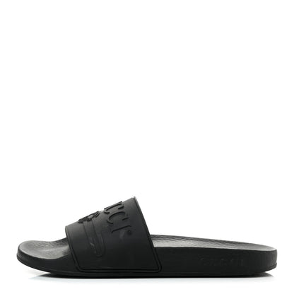 Gucci Rubber Womens Logo Slide Sandals 38 Black 1 of 7