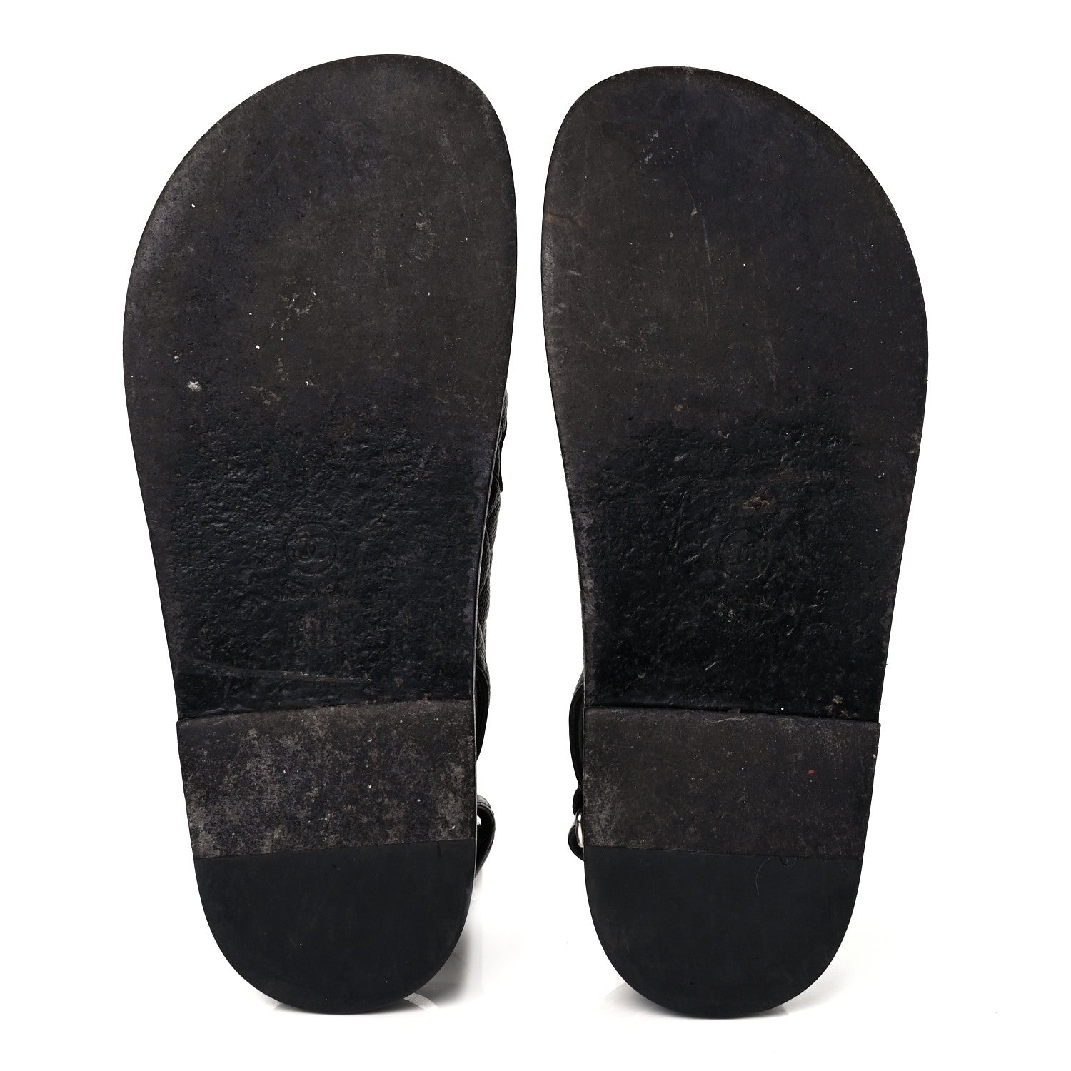 Chanel Grained Calfskin Velcro Dad Sandals 37.5 Black 10 of 20