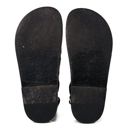Chanel Grained Calfskin Velcro Dad Sandals 37.5 Black 10 of 20