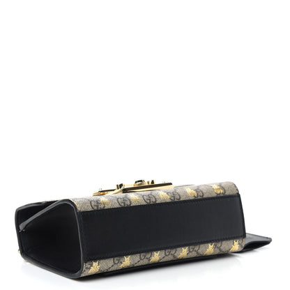 Gucci GG Supreme Monogram Bees Small Padlock Shoulder Bag Black 4 of 10