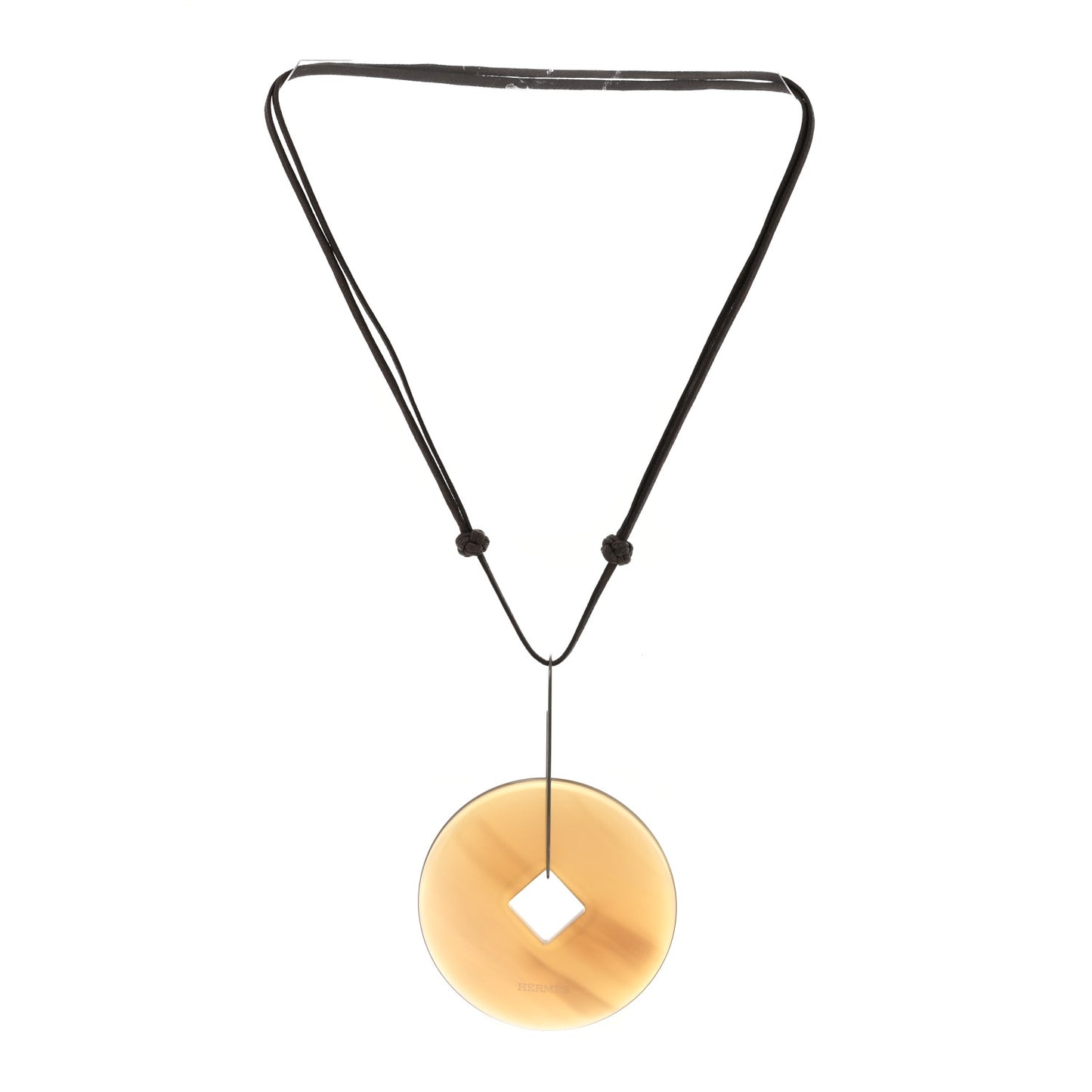 Buffalo Horn Tsuba Pendant Necklace