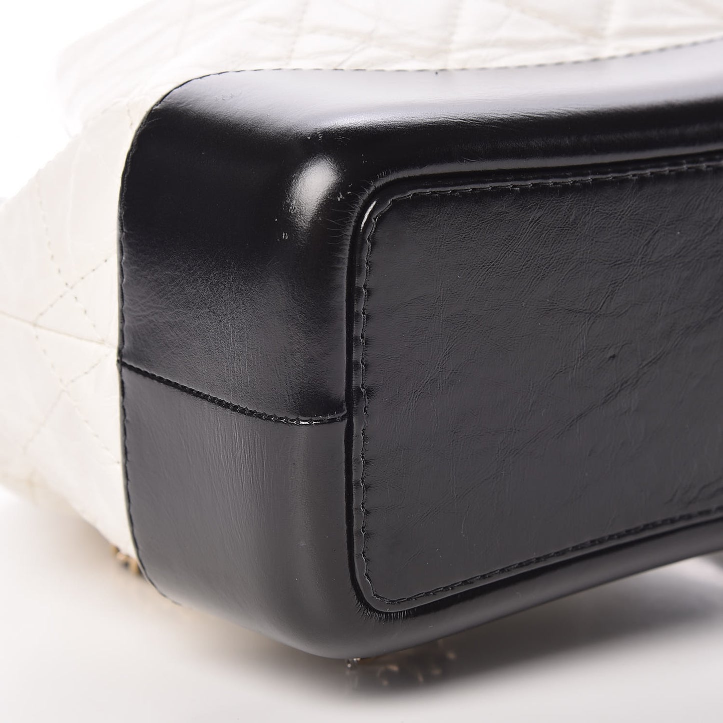 Aged Calfskin Quilted Small Gabrielle Backpack Black White