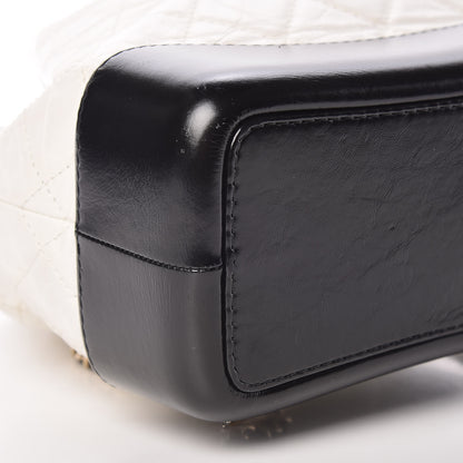 Chanel Aged Calfskin Quilted Small Gabrielle Backpack Black White 9 of 10