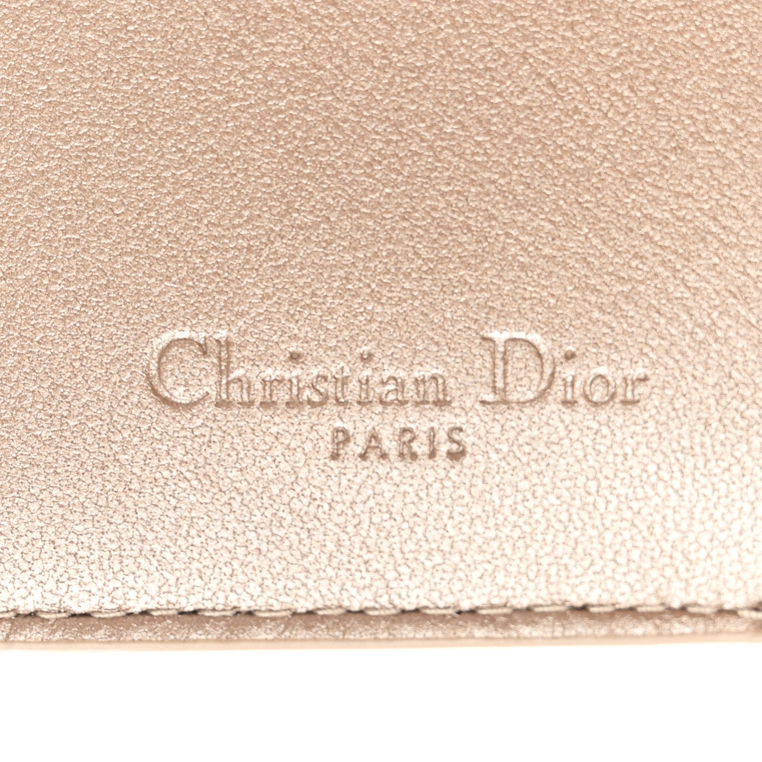 Christian Dior Metallic Lambskin Cannage Lady Dior Lotus Wallet Gold 6 of 7