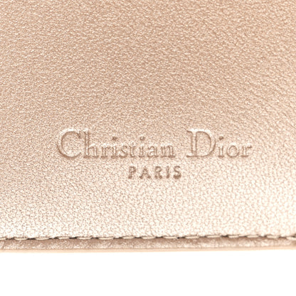 Christian Dior Metallic Lambskin Cannage Lady Dior Lotus Wallet Gold 6 of 7