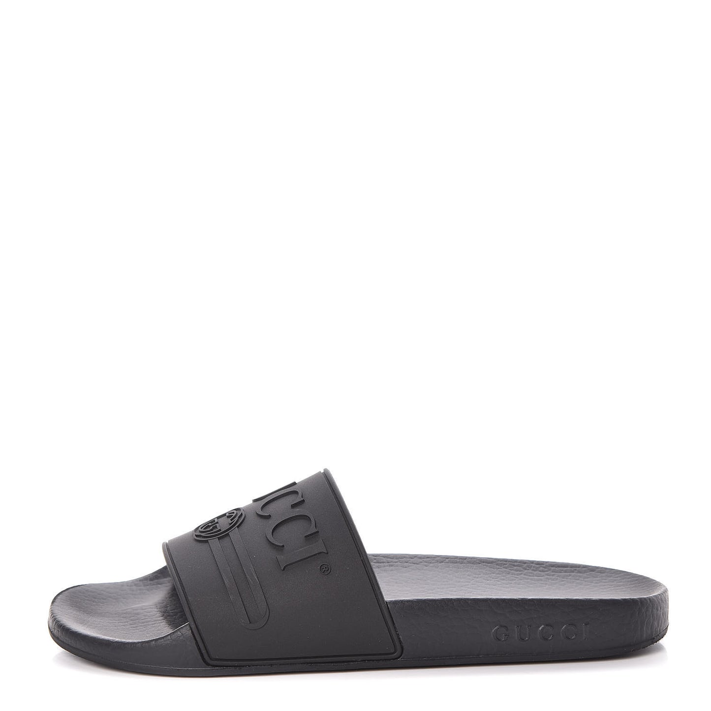 Rubber Womens Logo Slide Sandals 39 Black