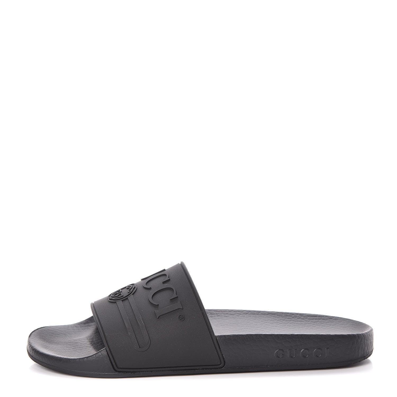 Gucci Rubber Womens Logo Slide Sandals 39 Black 1 of 10