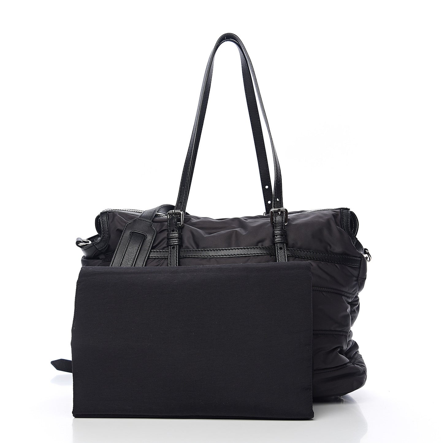 Nylon House Check Quilted Abbey Diaper Bag Black