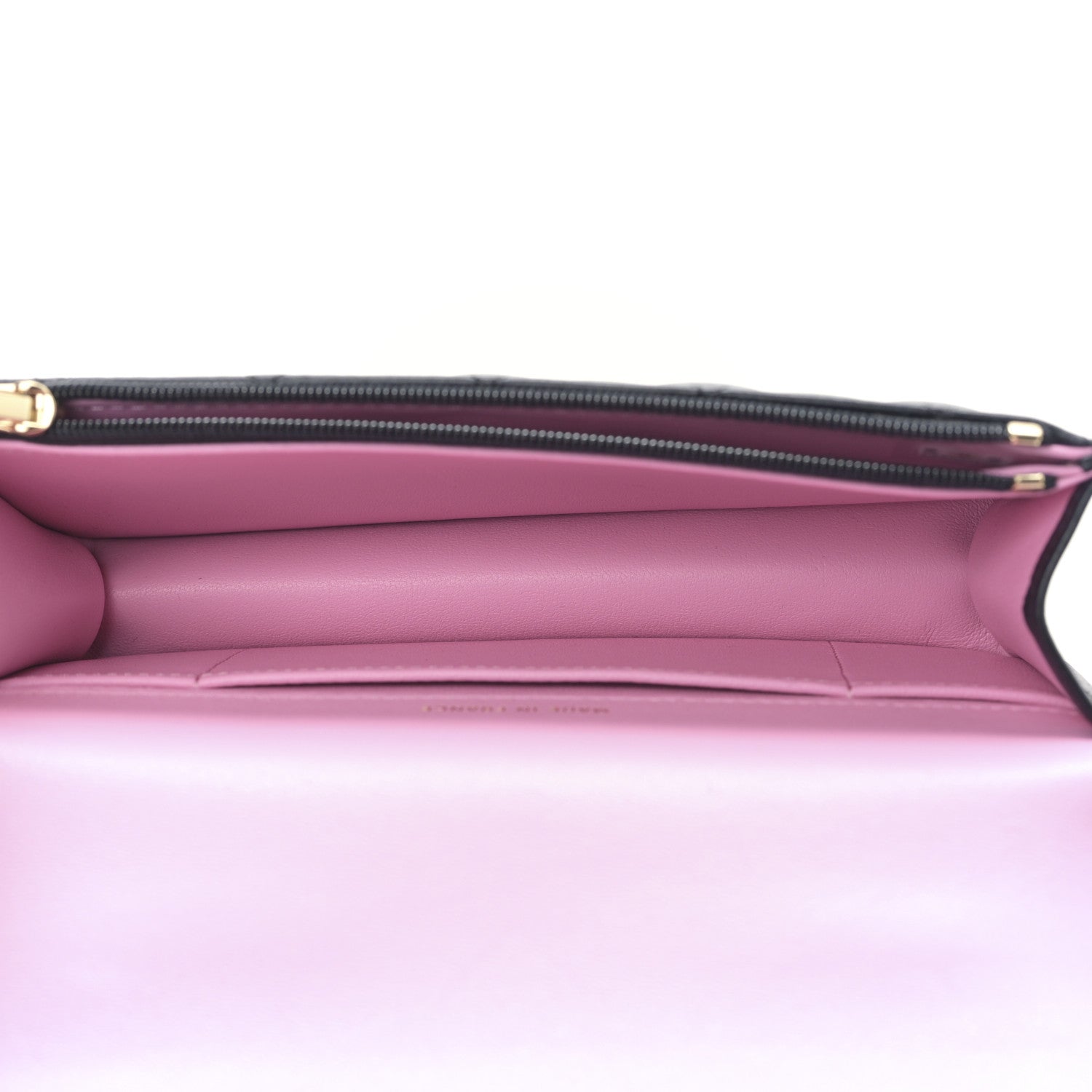 Chanel Lambskin Quilted Flap Phone Holder With Chain Black Lilac 5 of 12