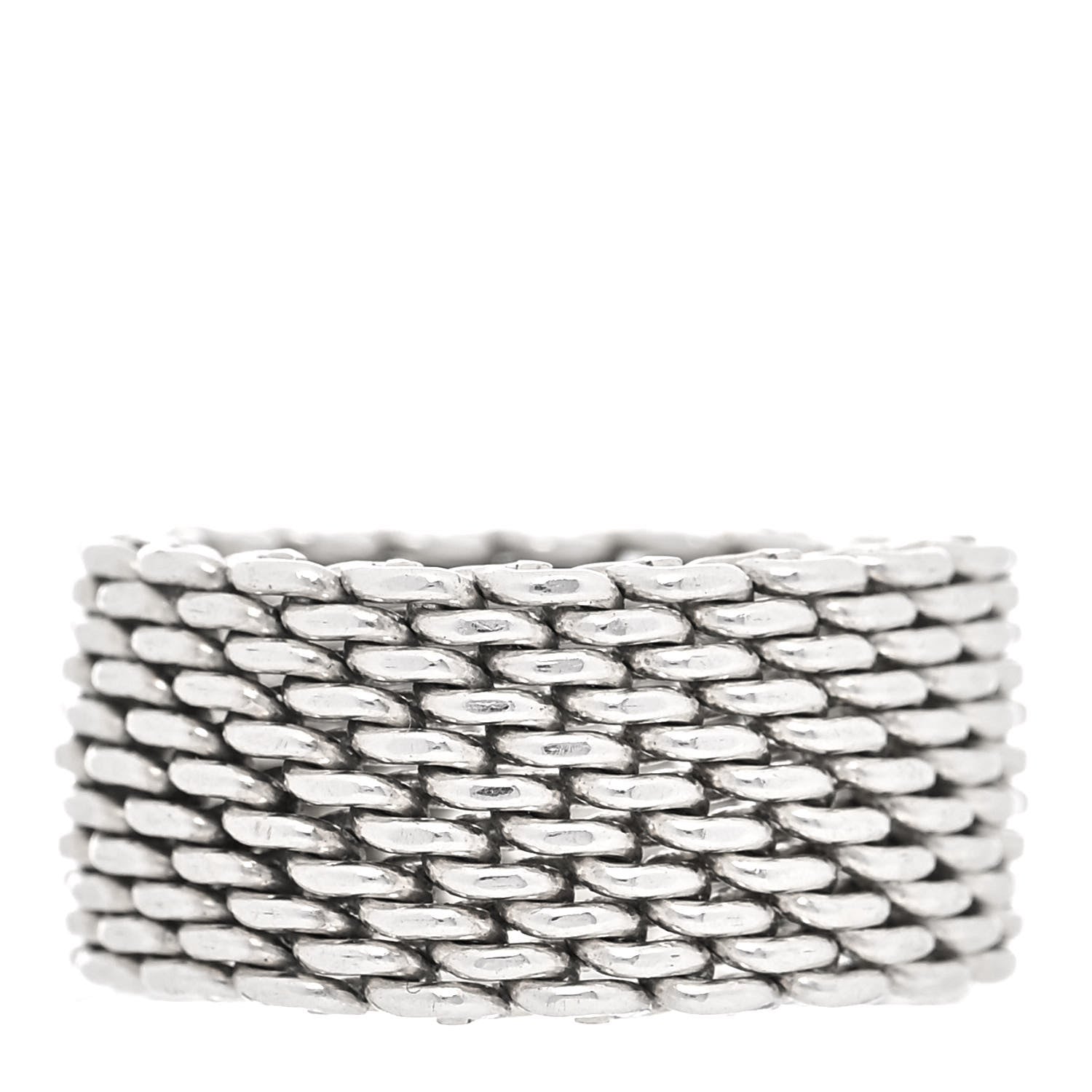 Tiffany Sterling Silver Somerset Mesh Ring 52 6 3 of 5