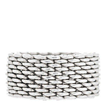 Tiffany Sterling Silver Somerset Mesh Ring 52 6 3 of 5