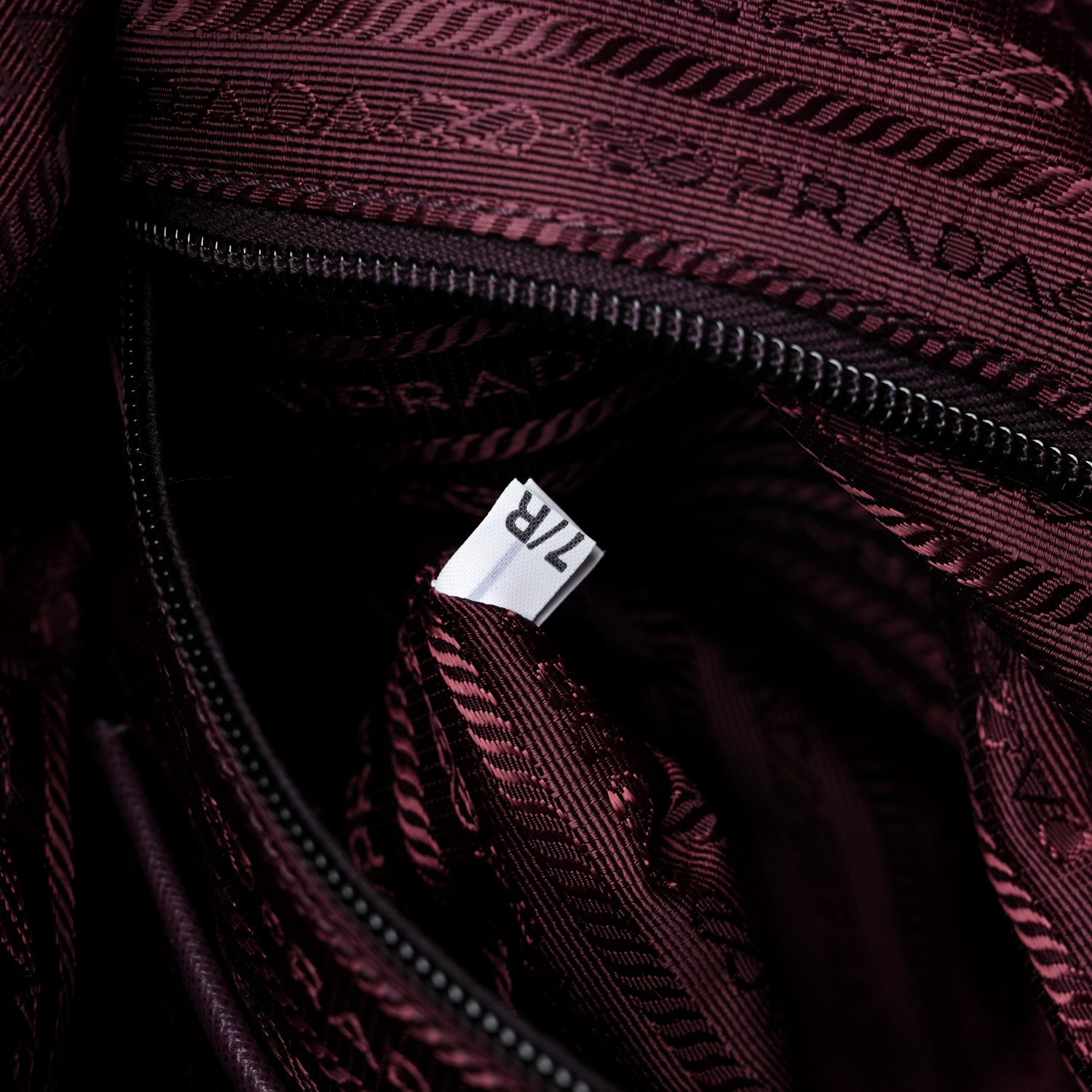 Prada Tessuto Nylon Saffiano Floral Print Tote Bordeaux 6 of 8