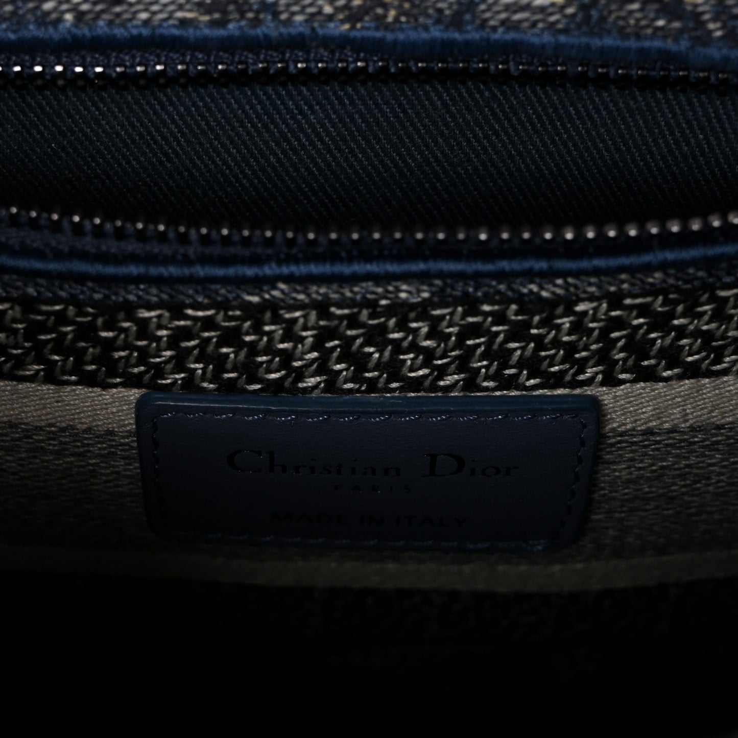 Canvas Embroidered Brocart Medium Lady D-Lite Blue