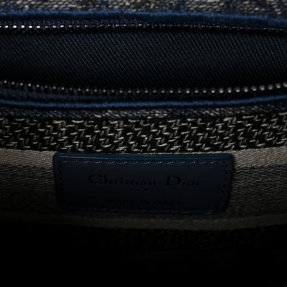 Christian Dior Canvas Embroidered Brocart Medium Lady D-Lite Blue 6 of 9