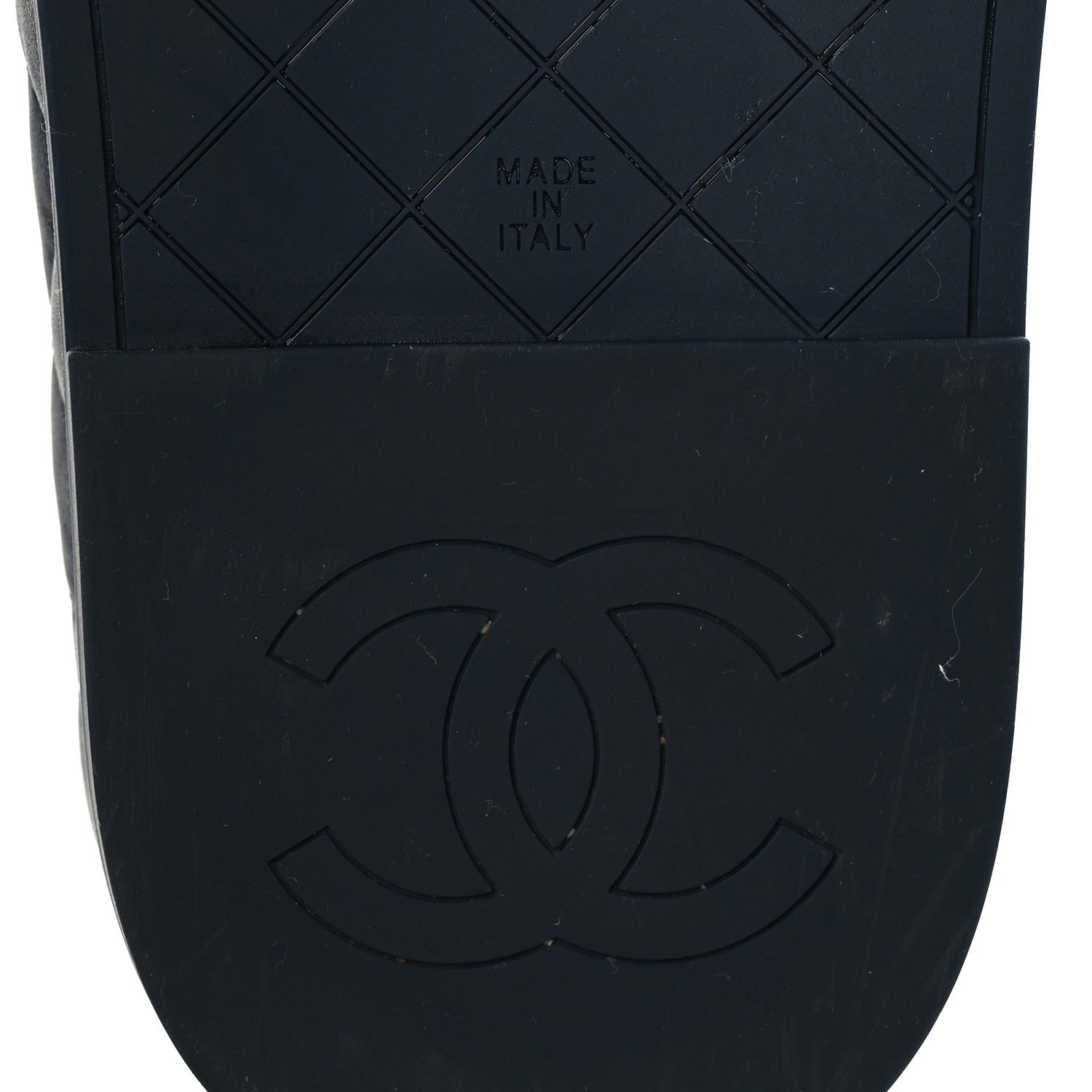 Chanel Lambskin Quilted CC Mules Sandals 37 Navy 8 of 8