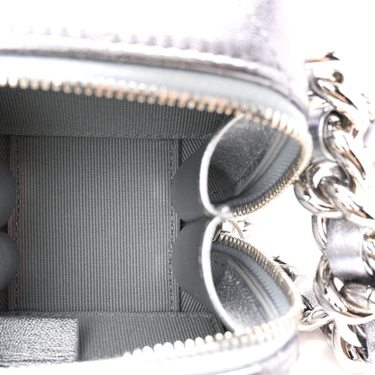 Chanel Gradient Metallic Lambskin Quilted Coco Punk Cube Clutch With Chain Silver Black 5 of 10