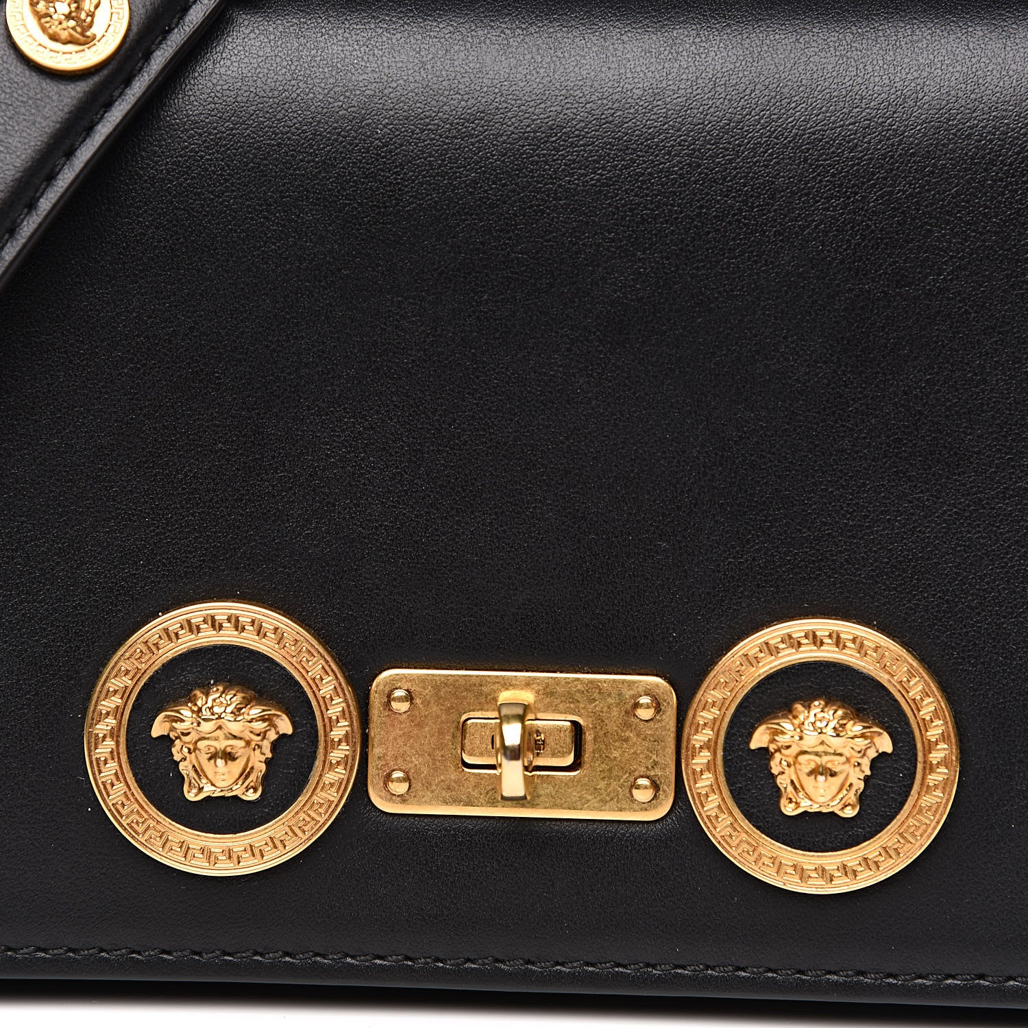 Versace Calfskin Small Icon Chain Bag Black 9 of 11