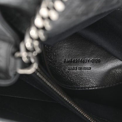 Saint Laurent Calfskin Crocodile Embossed Medium West Hollywood Monogram Fold-Over Black 7 of 11