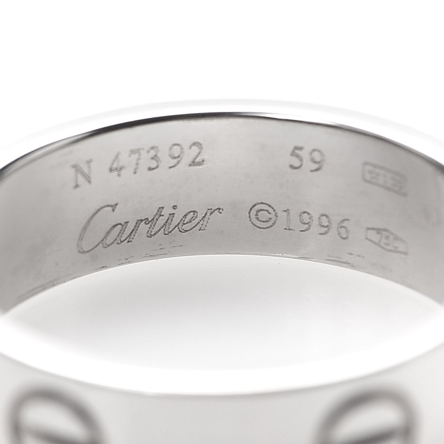 18K White Gold 5.5mm LOVE Ring 59 8.75