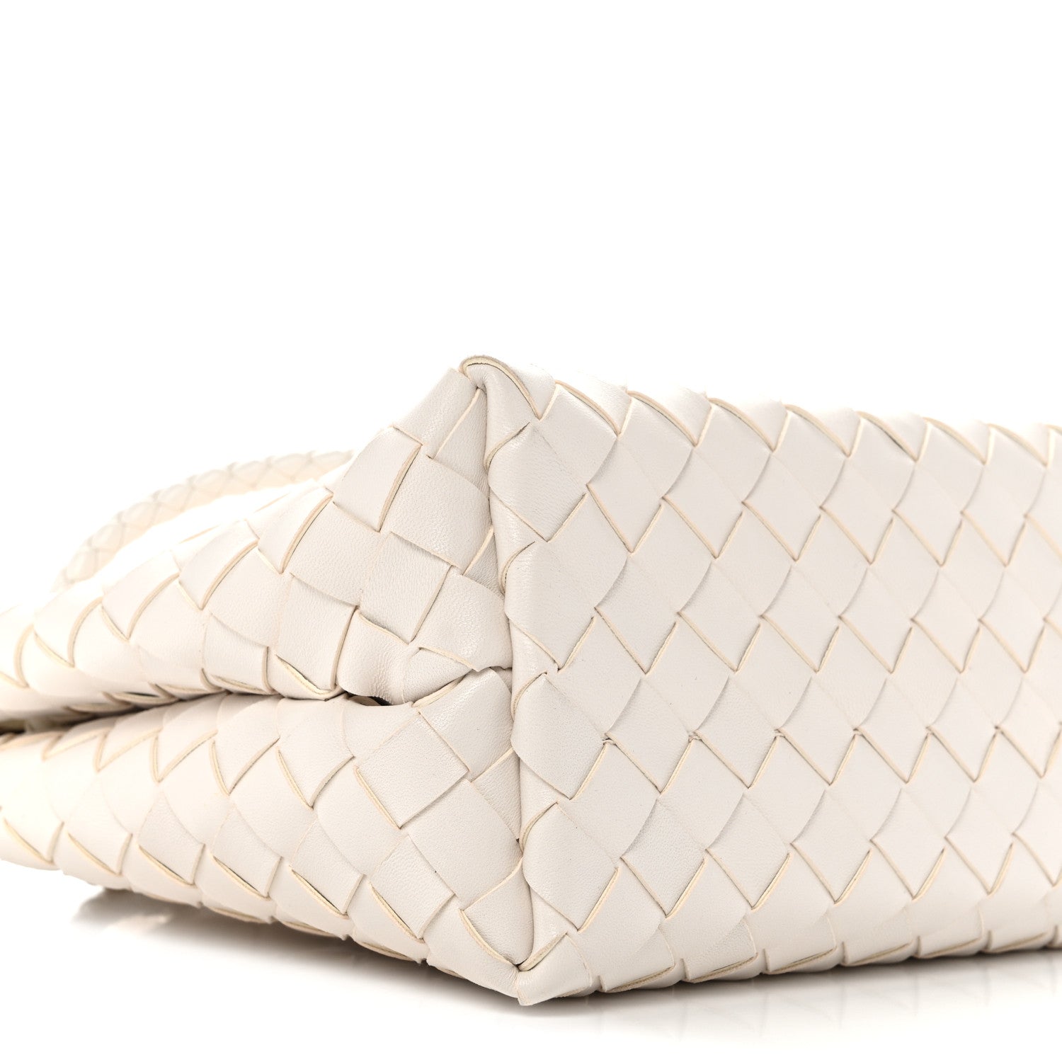 Bottega Veneta Nappa Intrecciato Small Andiamo Shoulder Bag White