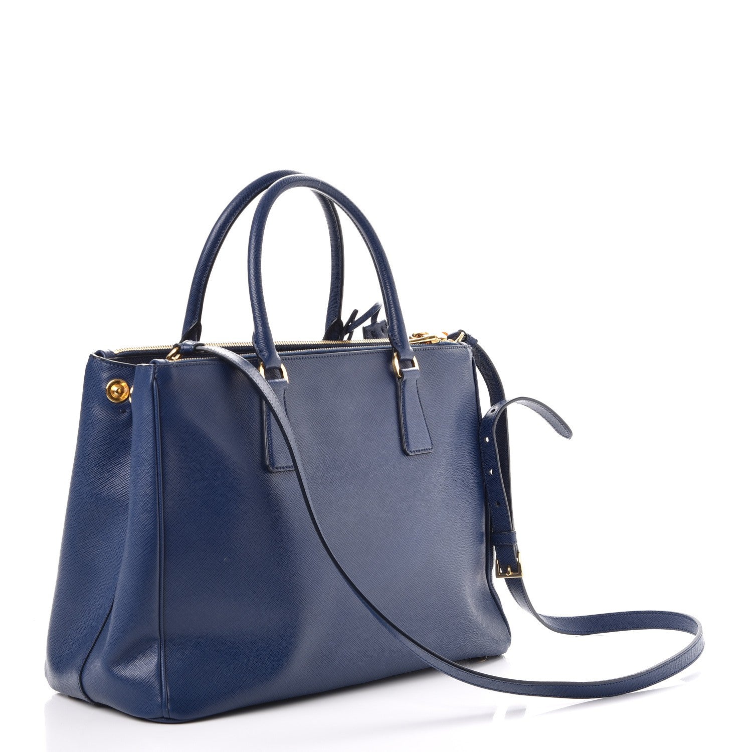 Prada Saffiano Medium Galleria Double Zip Tote Bluette 4 of 9
