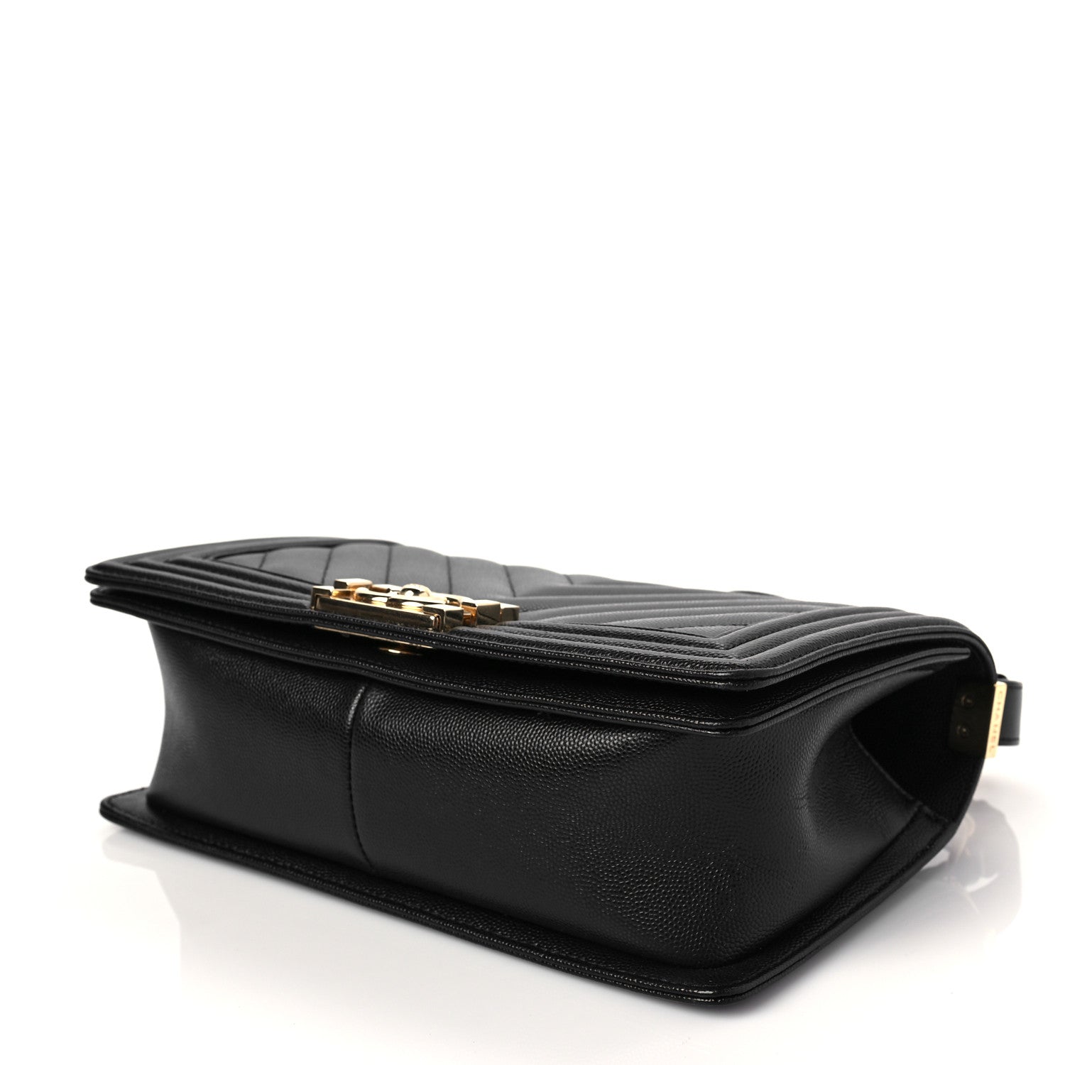 Chanel Caviar Chevron Quilted Medium Boy Flap Black 5 of 9