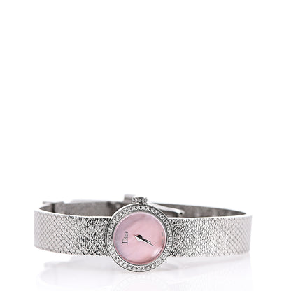 Christian Dior Stainless Steel Diamond Bezel Pink Mother of Pearl 19mm La D De Dior Quartz Watch 2 of 5