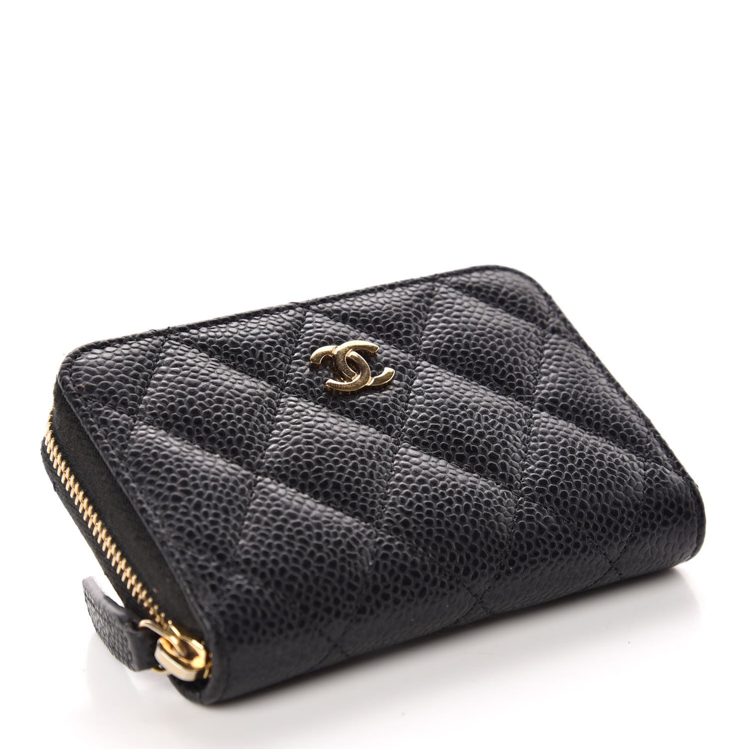 Chanel Caviar Quilted Zip Coin Purse Black 4 of 10