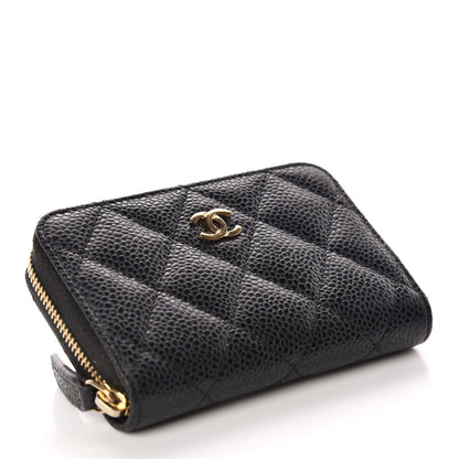 Chanel Caviar Quilted Zip Coin Purse Black 4 of 10