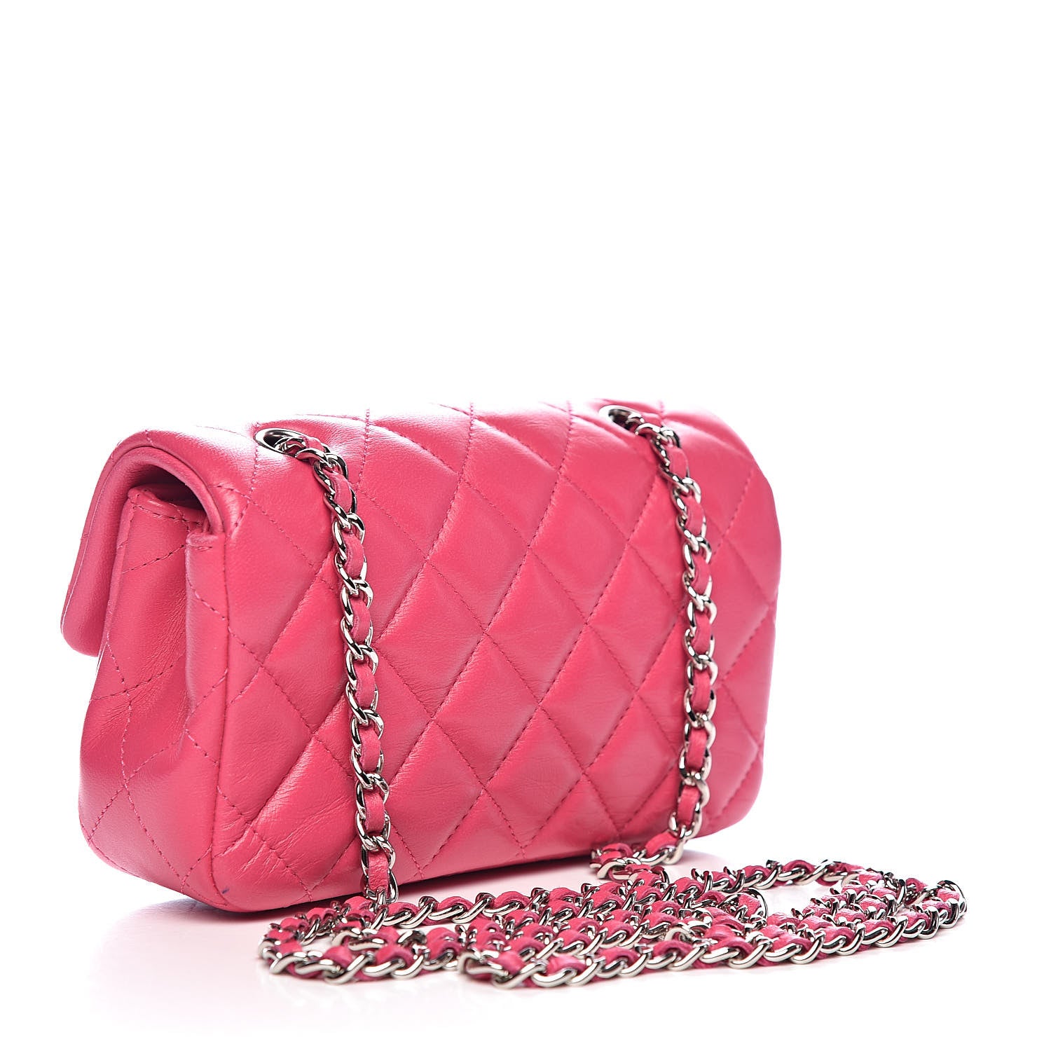 Chanel Lambskin Quilted Extra Mini Rectangular Flap Pink 3 of 11