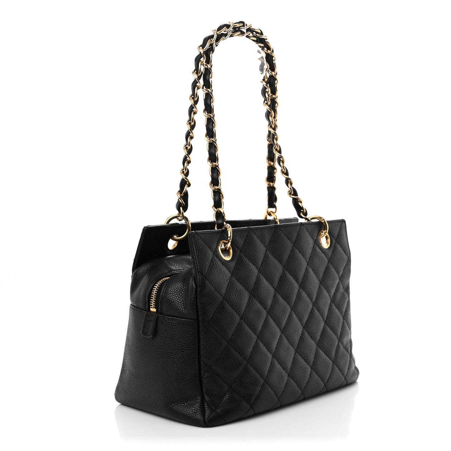 Caviar Quilted Petit Timeless Tote PTT Black