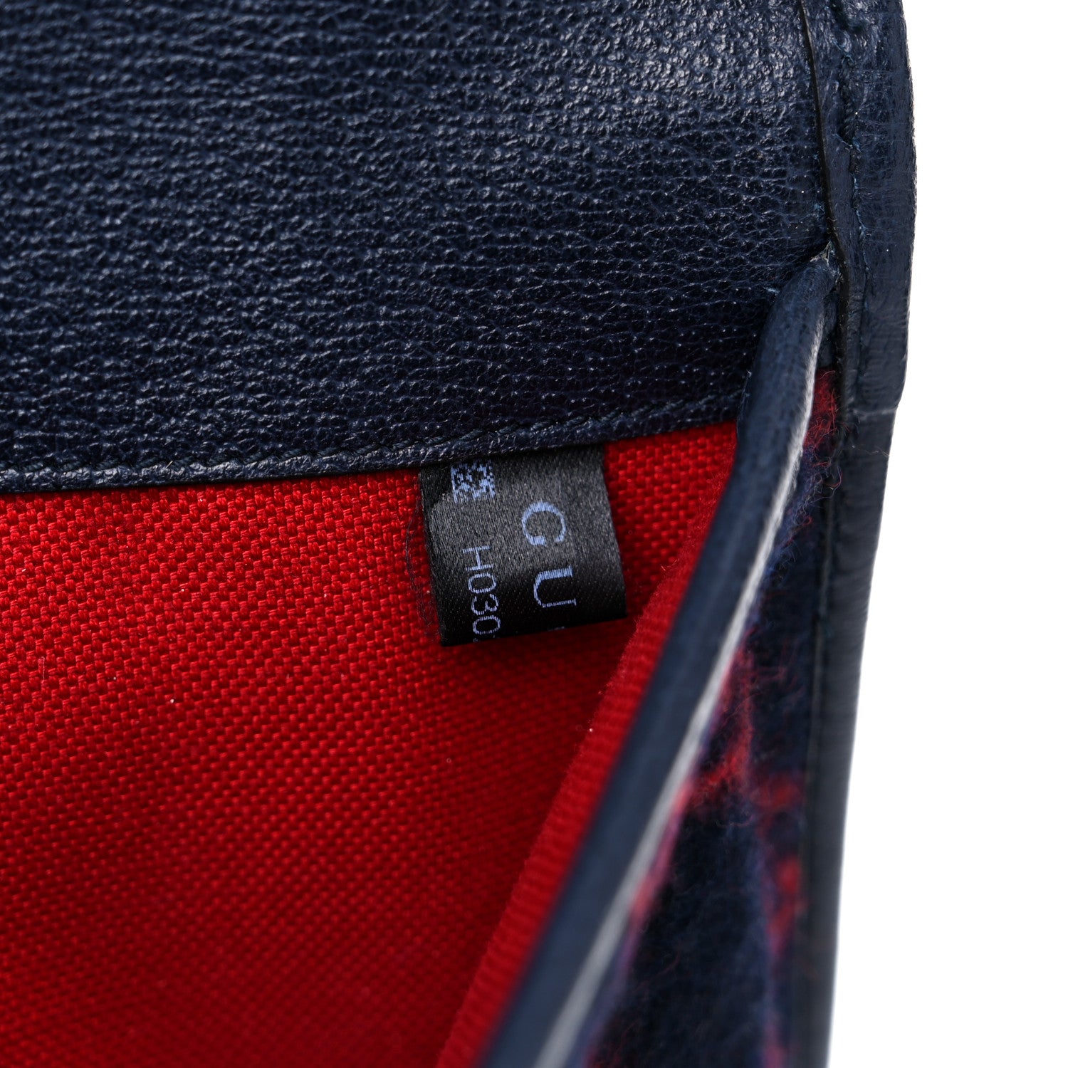 Gucci Covered Wool GG Monogram Slim Belt Bag Navy Red 8 of 14