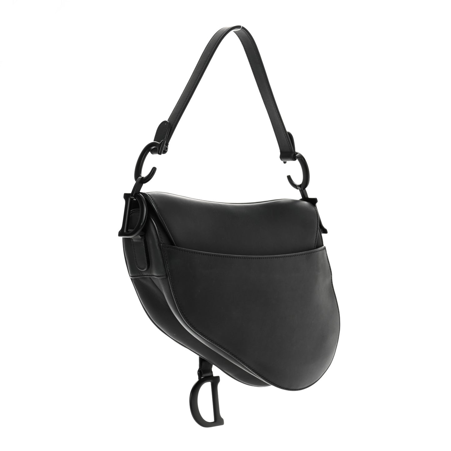 Ultra Matte Calfskin Saddle Bag Black