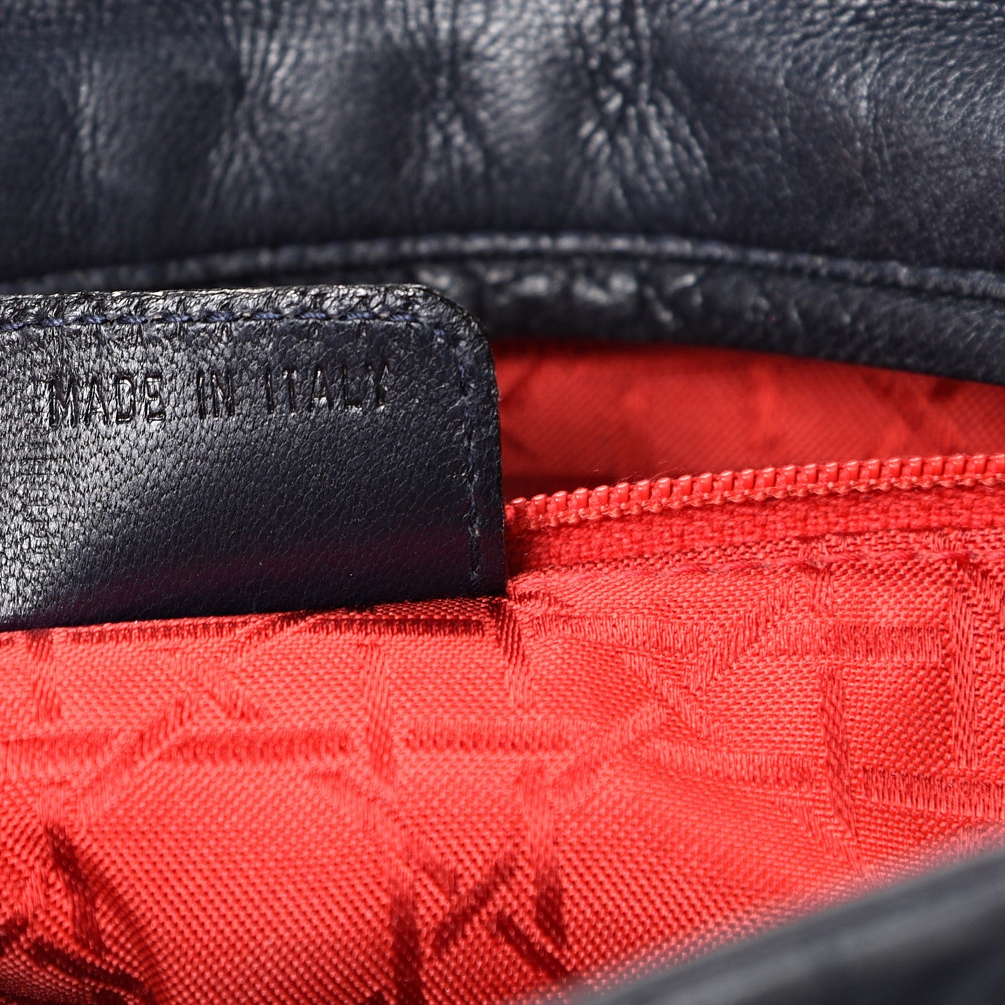 Lambskin Cannage Medium Lady Dior Navy Blue