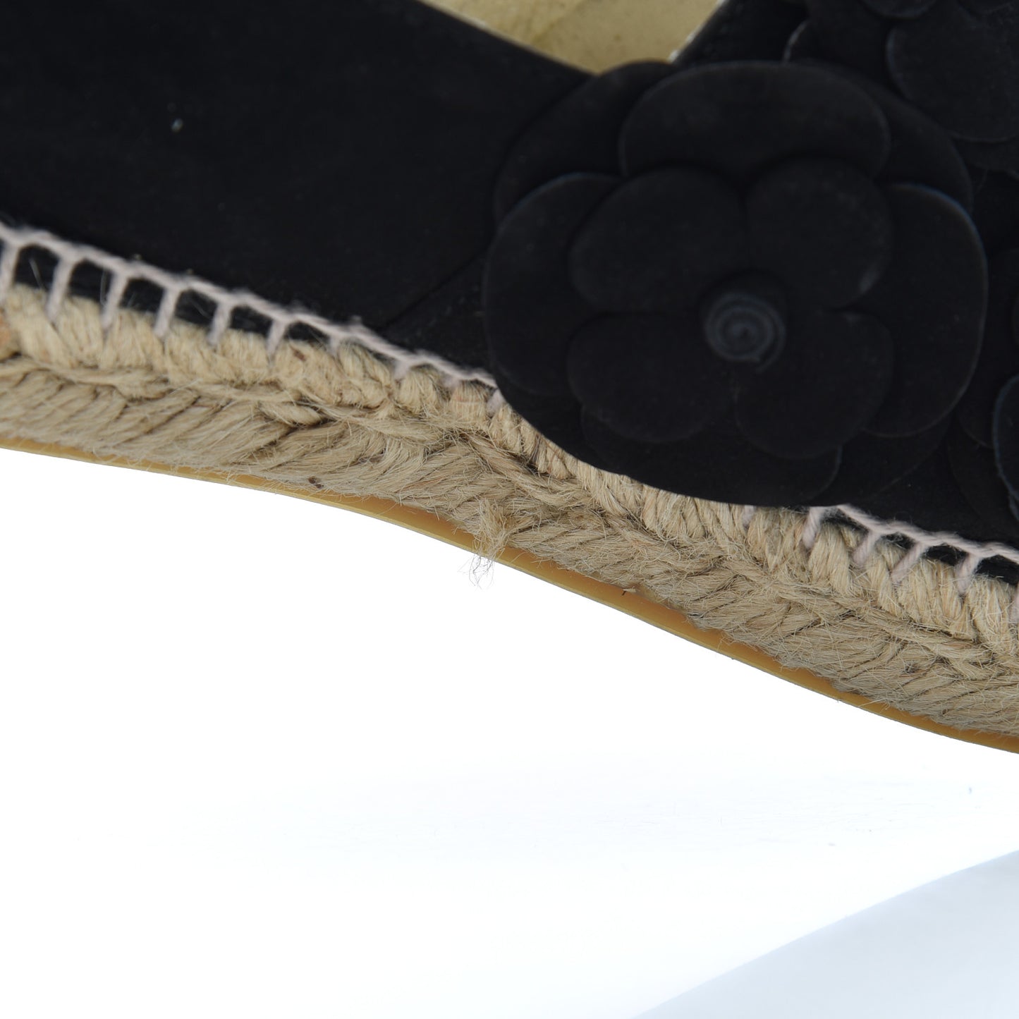 Suede Camellia CC Espadrilles 37 Black