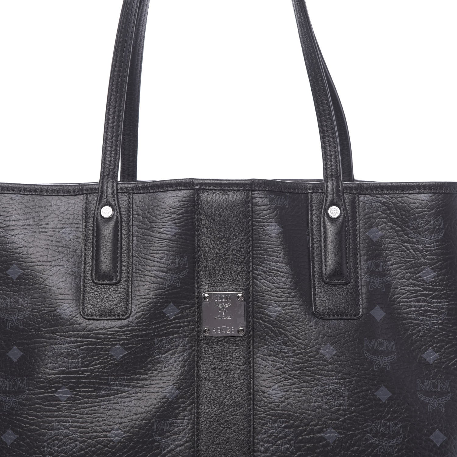 MCM Visetos Medium Liz Reversible Shopper Tote Black 10 of 17