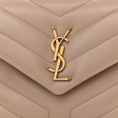 Saint Laurent Calfskin Y Quilted Monogram Small Loulou Chain Satchel Dark Beige 9 of 11