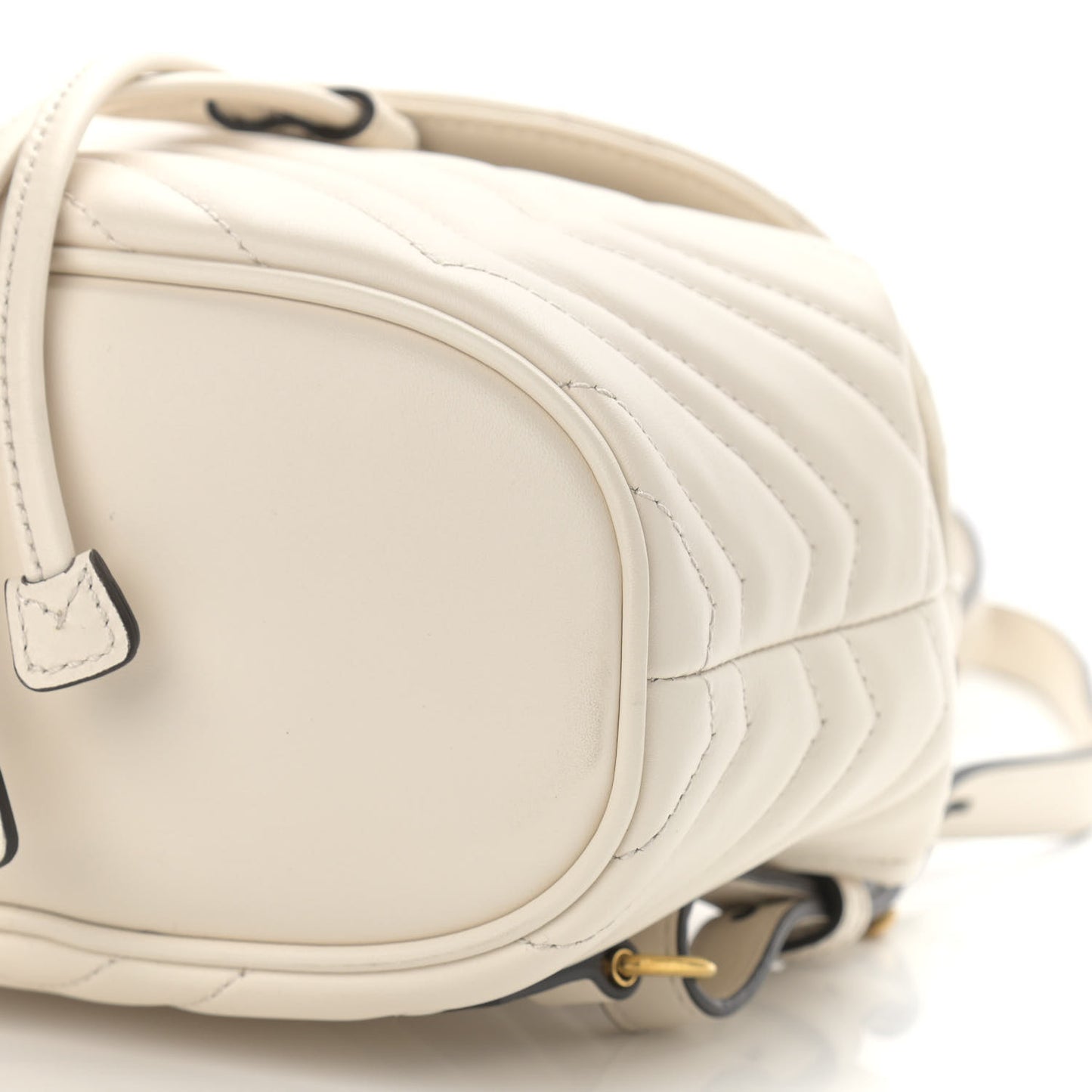 Calfskin Matelasse GG Marmont Flap Backpack White