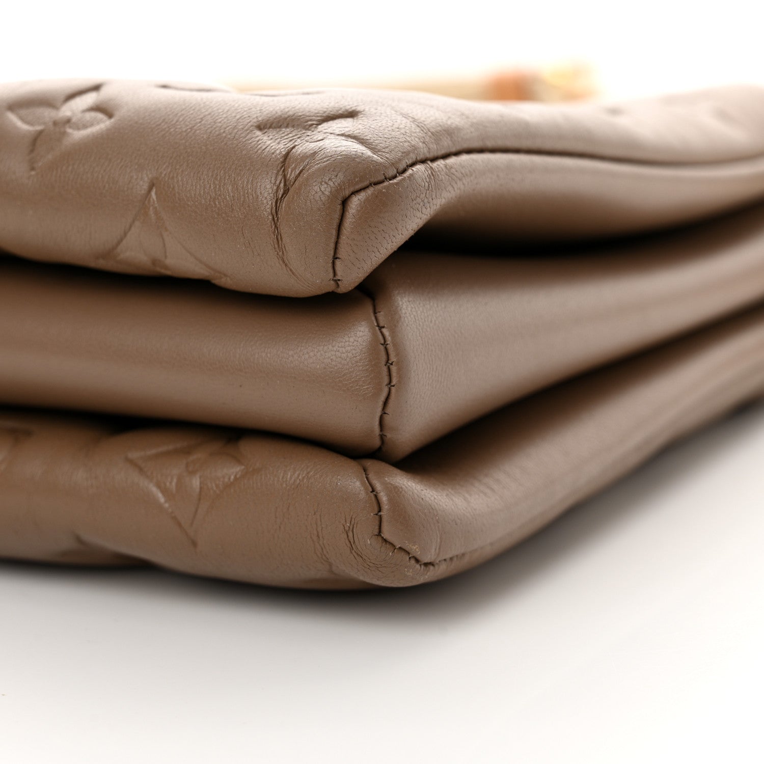 Louis Vuitton Lambskin Embossed Monogram Coussin MM Taupe 10 of 11