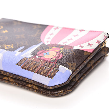 Louis Vuitton Monogram 2019 Christmas Animation Double Zip Pochette 10 of 12