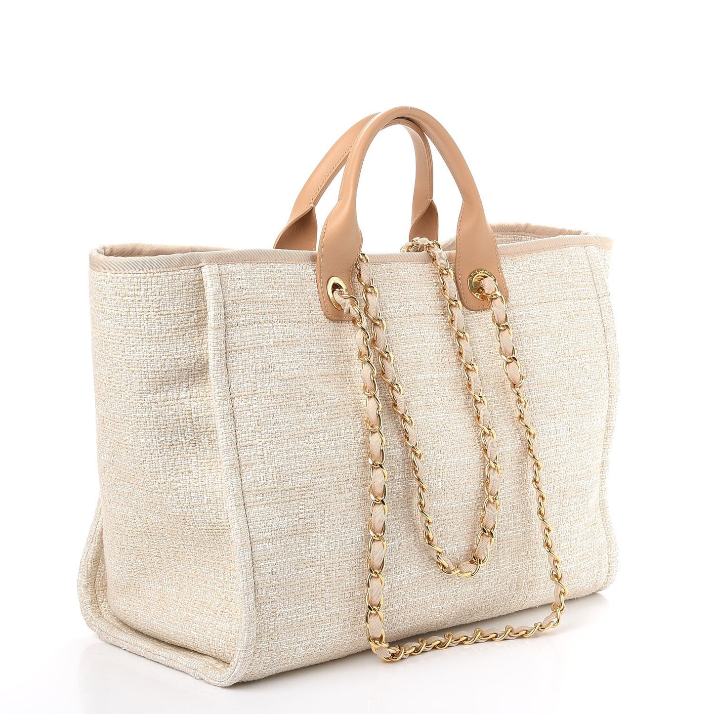 Canvas Large Deauville Tote Light Beige