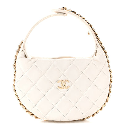 Chanel Lambskin Quilted Chain Around Pouch Hobo White 1 of 10