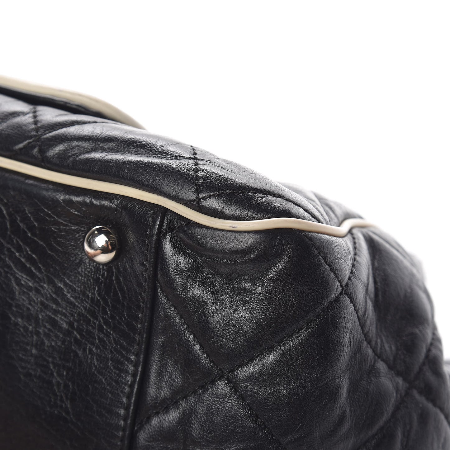 Lambskin Quilted East West Accordion Flap Black