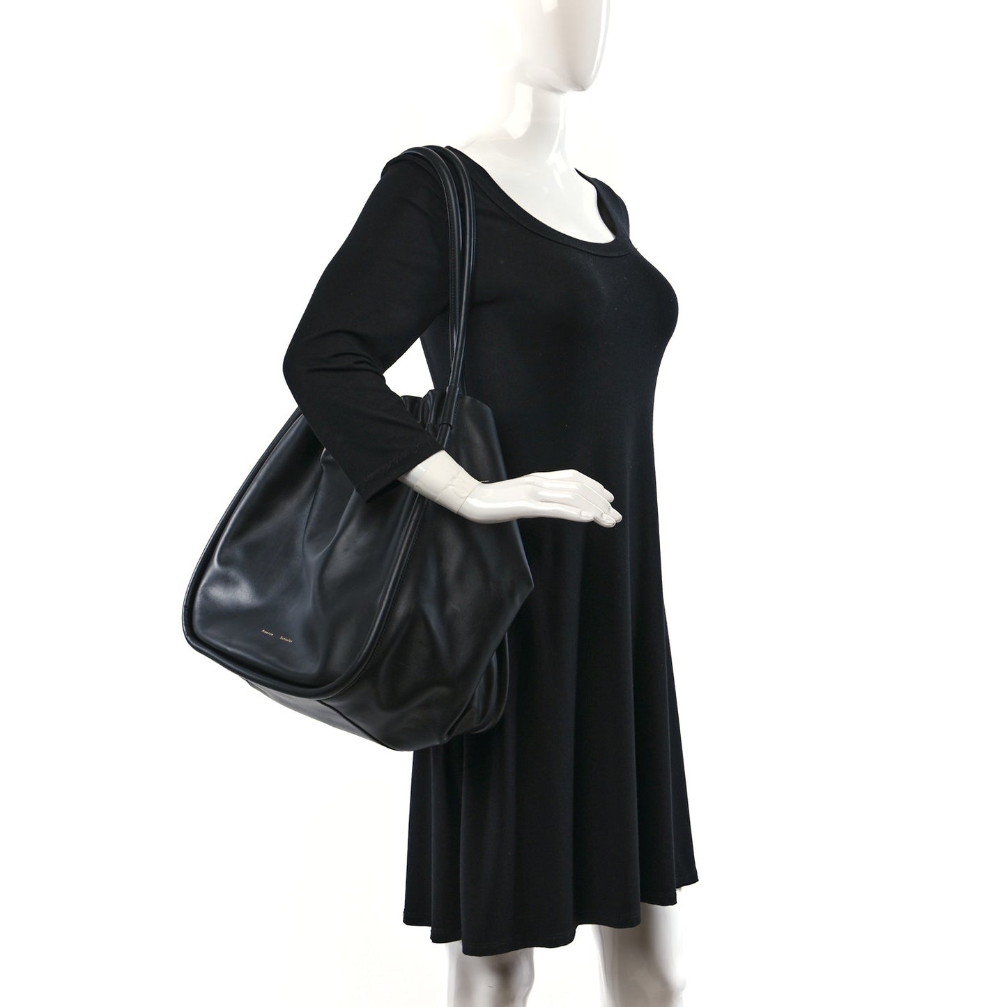 Calfskin XL Ruched Tote Black