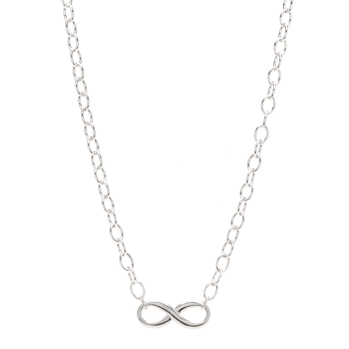 Sterling Silver Narrow Infinity Link Necklace