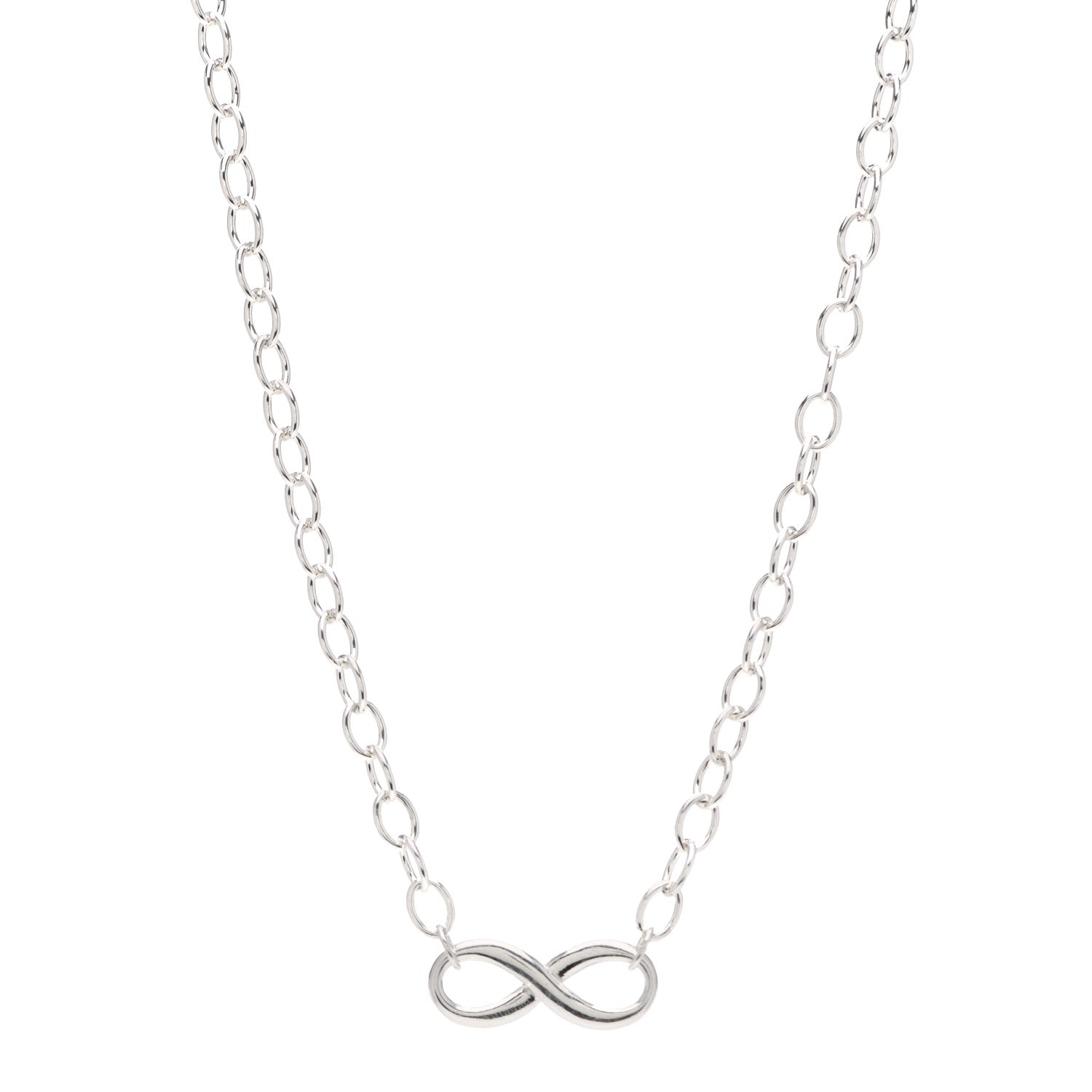 Tiffany Sterling Silver Narrow Infinity Link Necklace 1 of 4